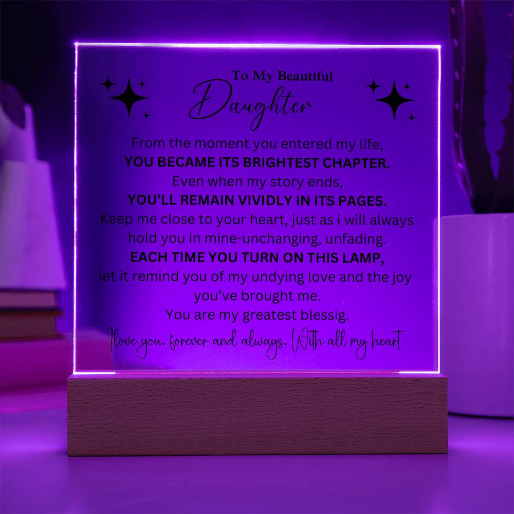 To My Beautiful Daughter - Forever loved - Acrylic Light Display