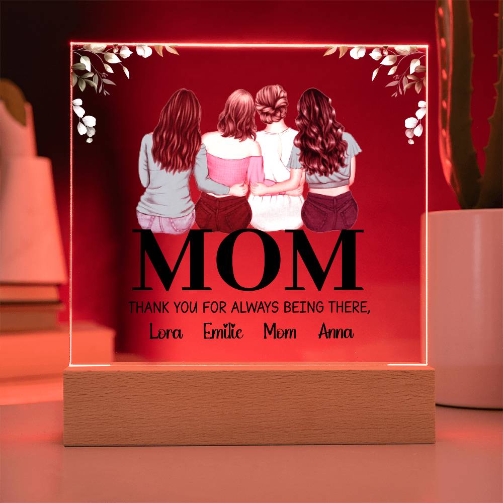 "Personalized Acrylic Square Plaque: A Unique Thank You Gift for Mom"