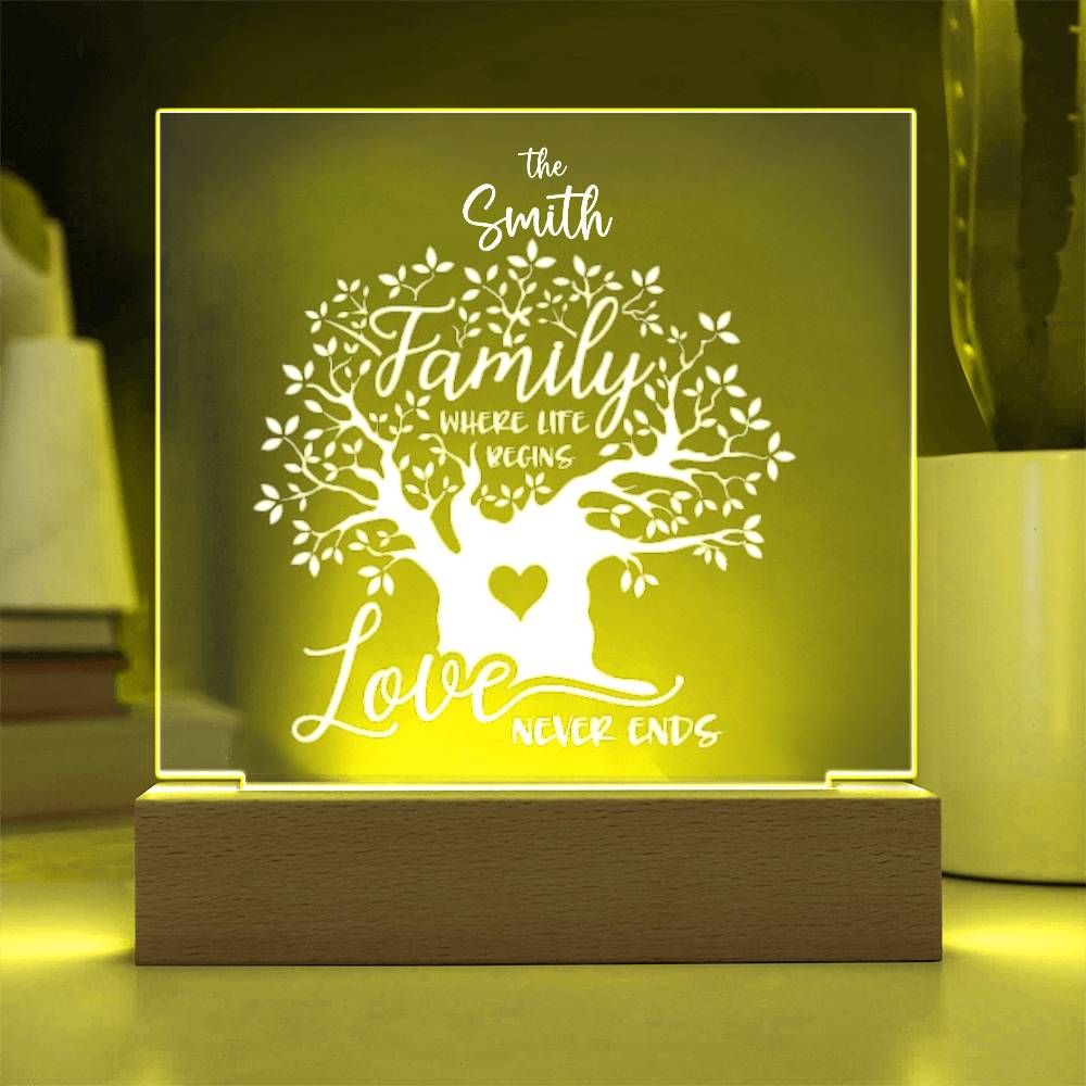 "Endless Love & Life Acrylic Plaque – A Cherished Family Keepsake"