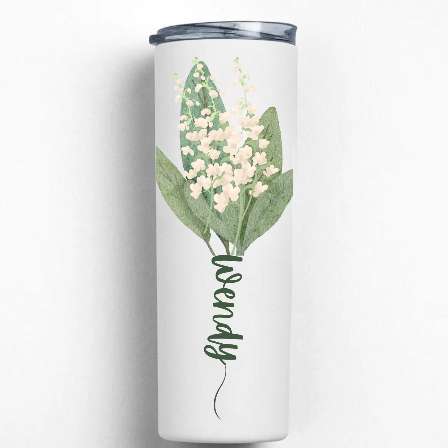 Personalized 20oz Tumbler with Name and Custom Birth Flower - Perfect Coffee Mug Gift for Her, Bridesmaids, Mother's Day, and Birthdays