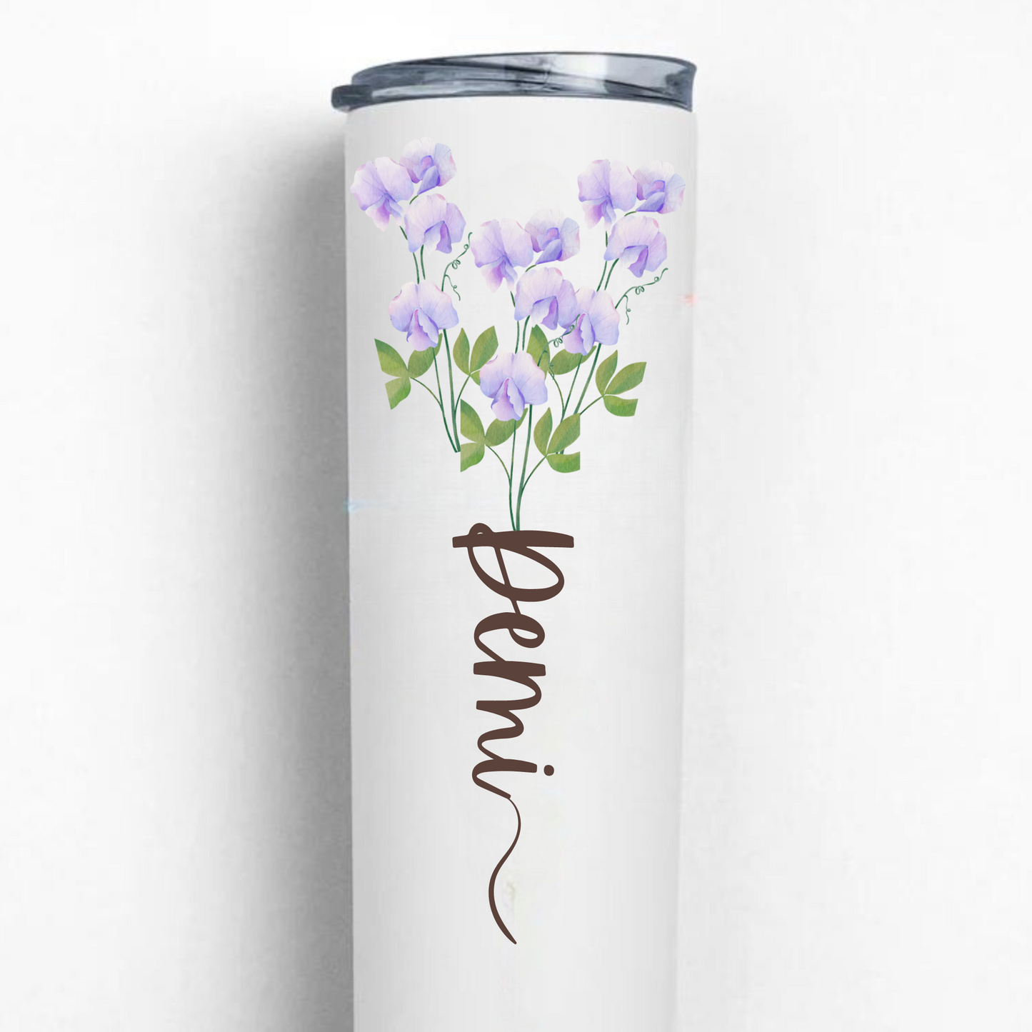 Personalized 20oz Tumbler with Name and Custom Birth Flower - Perfect Coffee Mug Gift for Her, Bridesmaids, Mother's Day, and Birthdays