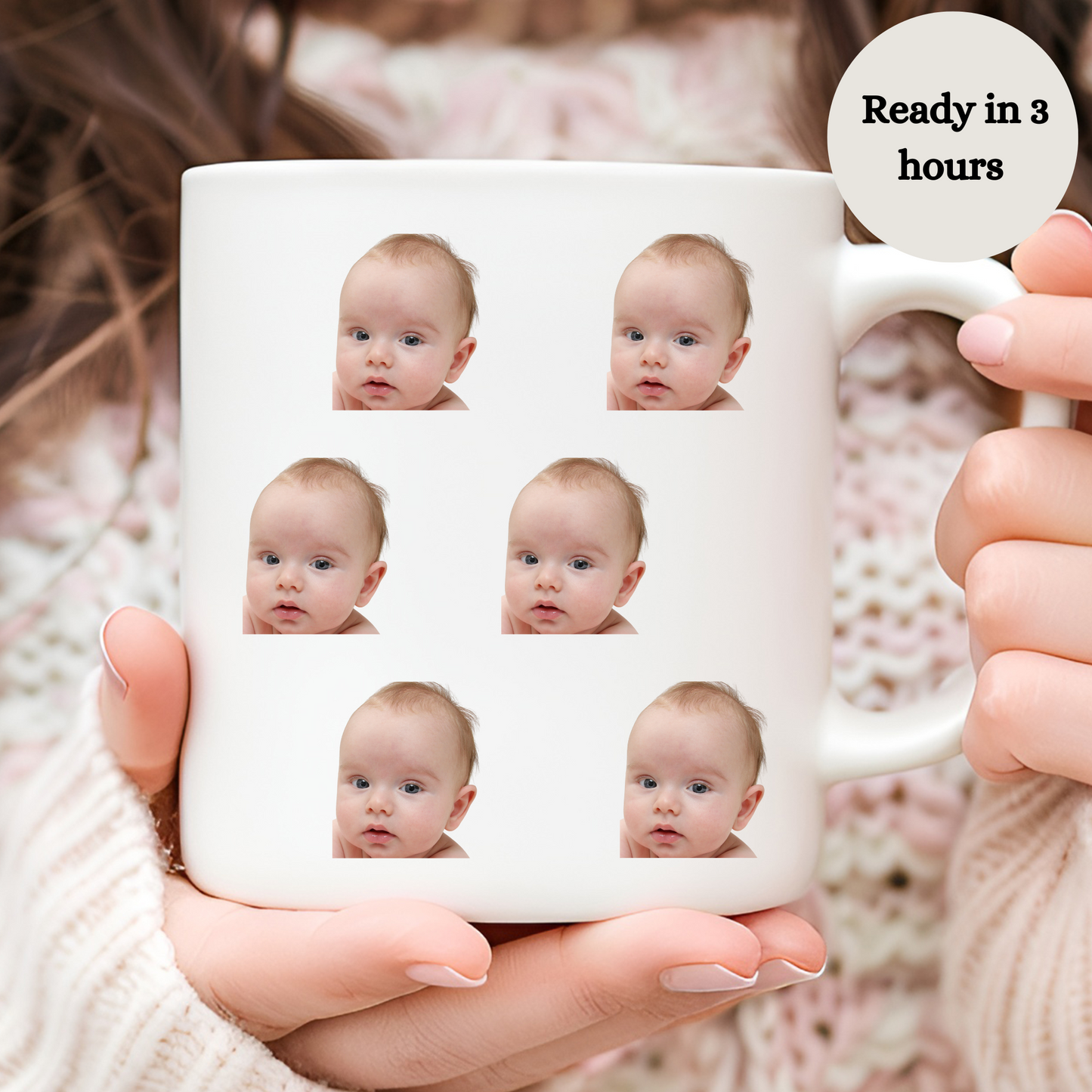 Custom Face Mug - Baby, Dog, Husband Face Mug - 11oz & 15oz - Perfect Father's & Mother's Day Gift - Funny Gift Ideas"