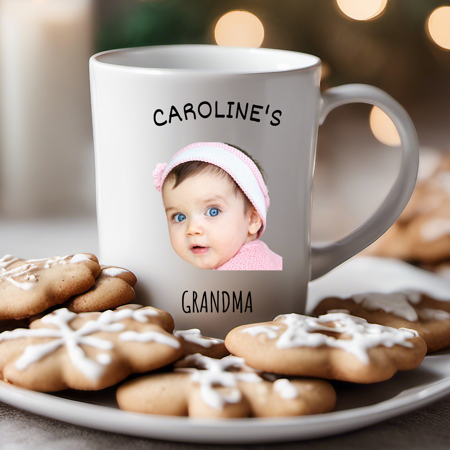 "Custom Baby Face Photo Mug 11oz & 15oz - Personalized Child Coffee Cup for Mom, Dad, Grandparents - Perfect Mother's Day & Christmas Gift"