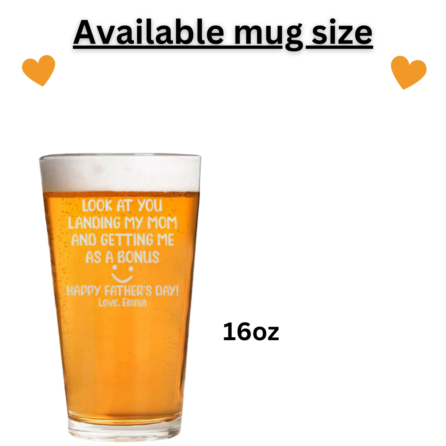 Personalized 16oz Mug - Funny Step Dad Gift Idea for Father's Day - 'Look At You Landing My Mom and Getting Me as a Bonus' - Best Stepfather Bonus Dad Present